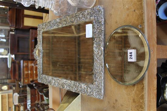 Large plated mirror and one other